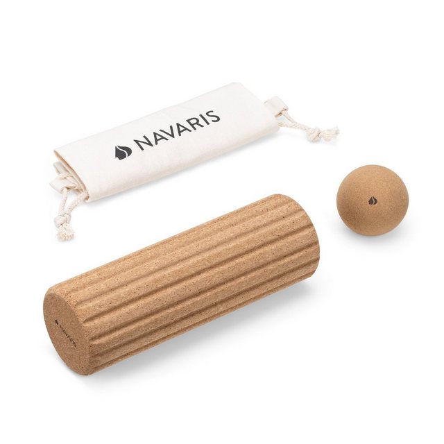 Navaris Massageball Faszien Set 2-teilig: Faszienrolle und Massageball