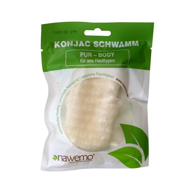 Nawemo Körperpeeling Nawemo Konjac Schwamm BODY Pur, für alle Hauttypen, 3-tlg.