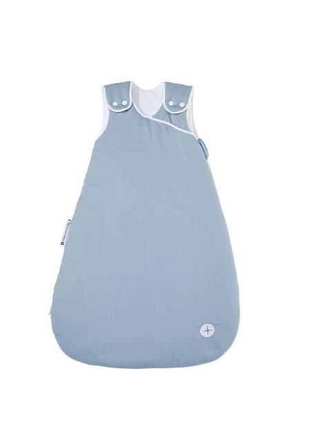 Nordic Coast Company Babyschlafsack, Baby-Schlafsack mitwachsend & atmungsaktiv I Kinderschlafsack waschbar I leichter Schlafsack I Baumwolle I Blau Grau