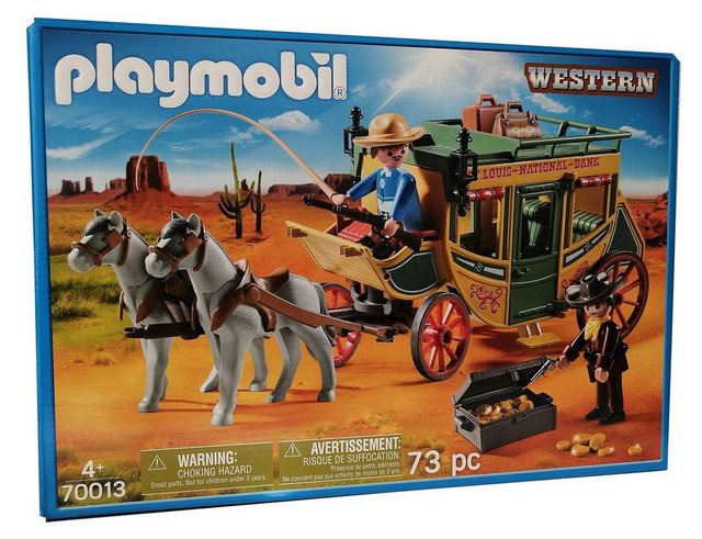 Playmobil® Spielfigur Playmobil Western 70013 Kutsche Pferde Kutscher Ba