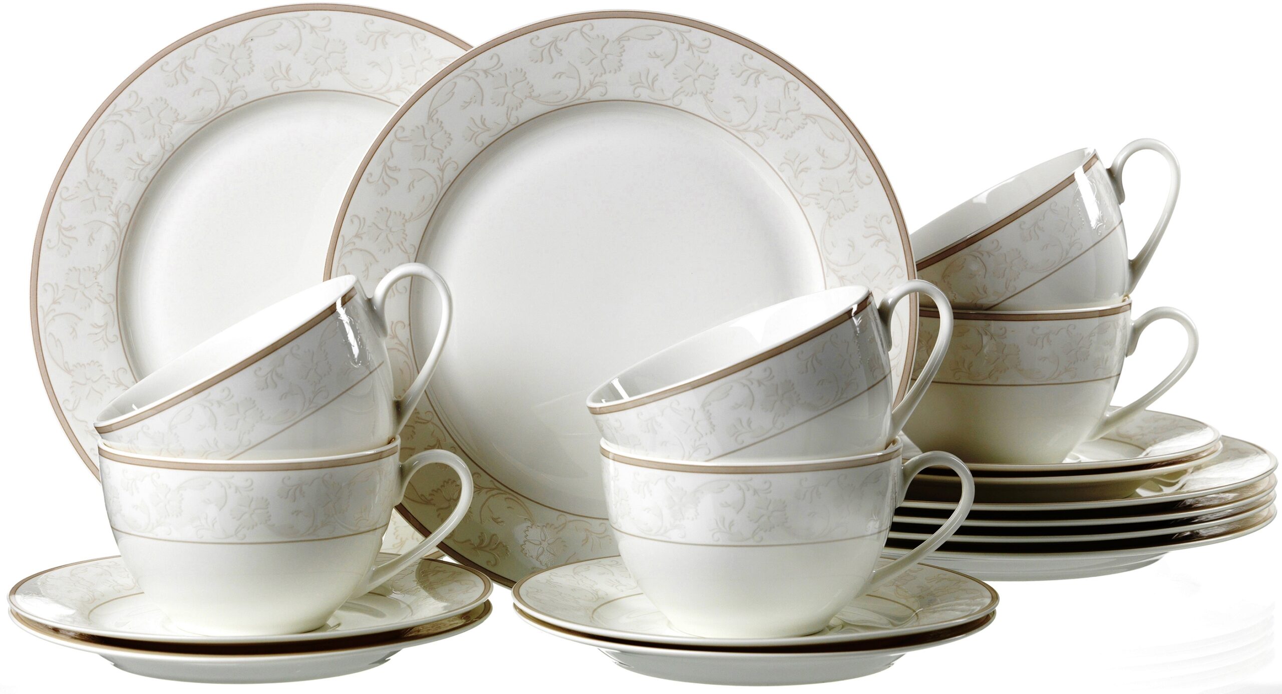 Ritzenhoff & Breker Kaffeeservice "Geschirr-Set, Service ISABELLA", (Set, 18 tlg.), extravagantes Design, 18 Teile, für 6 Personen