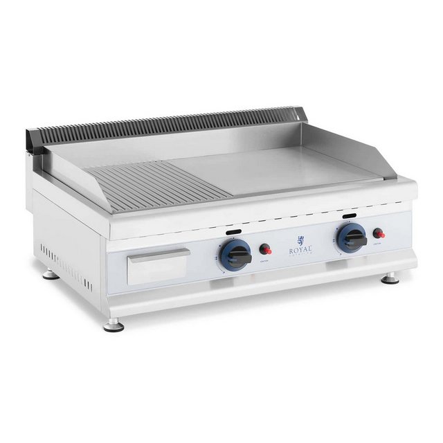 Royal Catering Gasgrill Doppel-Gasgrill - 74,5x40cm -glatt/geriffelt - 2x3.100 W - 1 - 20 mbar