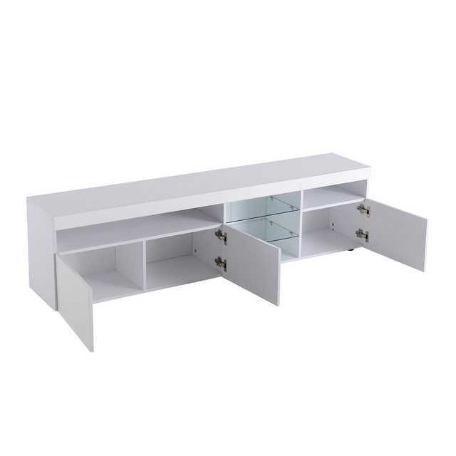 SIKAINI TV-Schrank moderner TV-Schrank, helles Panel, variable LED-Beleuchtung. Wohn- und Esszimmer 180cm