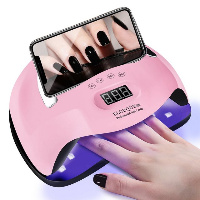 Senmudi Lichthärtungsgerät uv Lampe für Gel Nägel,220W LED UV Nagellampe mit Sensor LCD Display, Professionelle Nagellampe 168W, UV-LED-Lampe verwendet die neueste Dual-Lichtquelle-Technologie