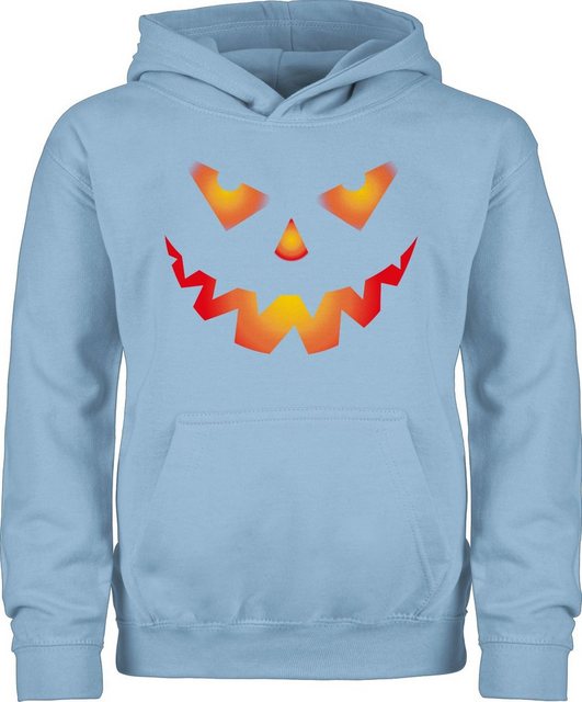 Shirtracer Hoodie Halloween Kürbis Gesicht Gruseliger Kürbisgesicht Gruselig Böse Halloween Kostüme für Kinder