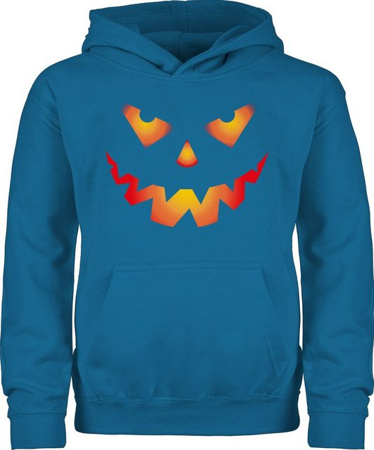 Shirtracer Hoodie Halloween Kürbis Gesicht Gruseliger Kürbisgesicht Gruselig Böse Halloween Kostüme für Kinder