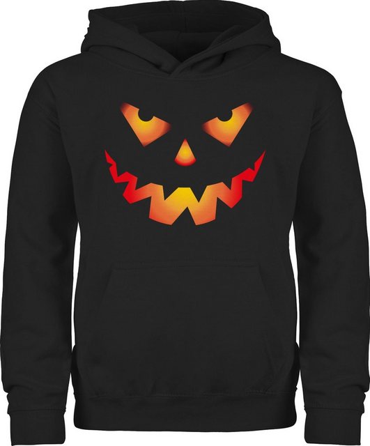 Shirtracer Hoodie Halloween Kürbis Gesicht Gruseliger Kürbisgesicht Gruselig Böse Halloween Kostüme für Kinder