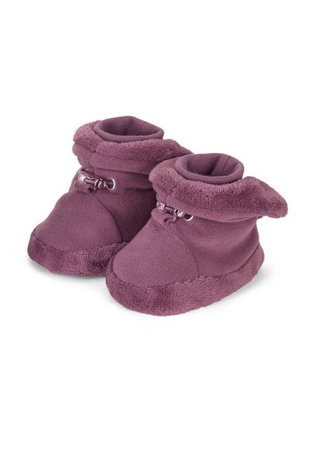 Sterntaler® Baby-Schuh Outdoorschuh (1-tlg) Bequeme Krabbelschuhe - Baby Schuhe Mädchen, Baby-Schuh - Flexible Schuhe, Baby-Schuh - Baby Ballerinas Schuhe uniBaby-Schuh aus Microfleece und Elastikware mitrutschfester Sohle und Kordelstopper, gefüttertmit Teddyflausch - Stoffschuhe Winter