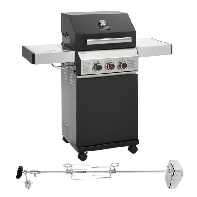 TAINO Gasgrill TAINO BLACK 2+1 Gasgrill Set mit Drehspieß, 1x Gasgrill, 1x Drehspieß, 116 x 50 x 115 cm (LxBxH)