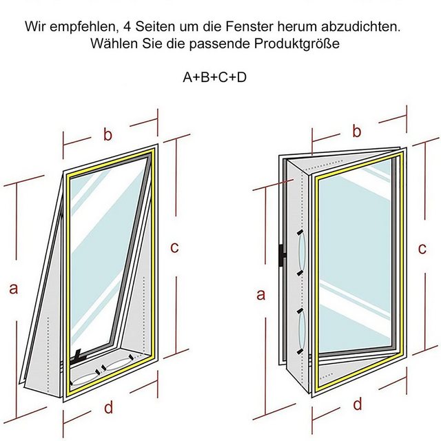 TPFLiving Fenster-Set Erweiterung Fensterkit / Fenster Abdichtung Klimagerät, Zubehör für Zubehör für Mobile Klimageräte und Trockner Hot Air Stop, verhindert das Eindringen von Außenhitze, 5 Meter