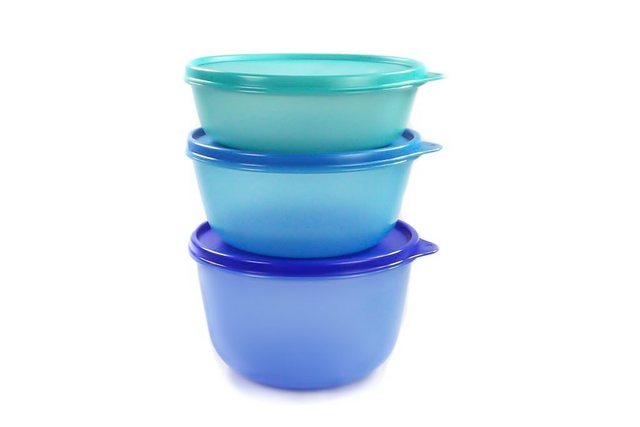 TUPPERWARE Frischhaltedose TUPPERWARE Kühlschrank Clarissa 1,9 L dunkelblau + 1,4 L blau + 950