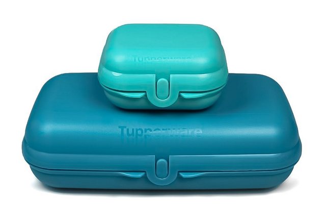 TUPPERWARE Lunchbox TUPPERWARE To Go Mini-Twin helltürkis Gr. 1 + Maxi Twin türkisgrün