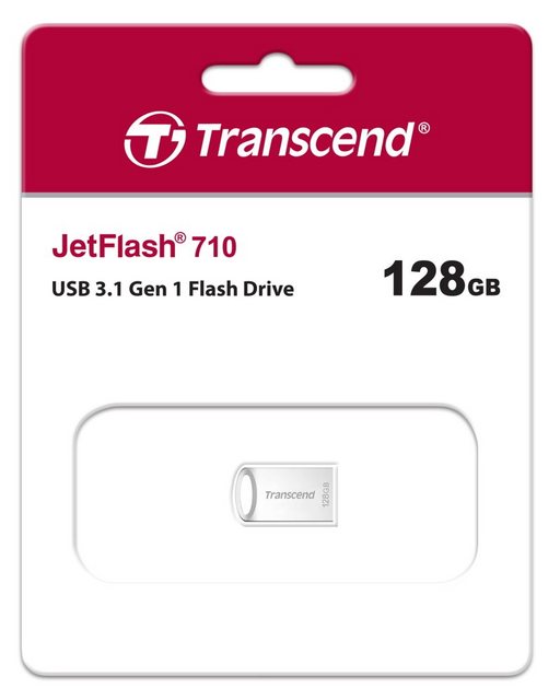 Transcend Transcend USB Stick 128GB Speicherstick JetFlash 710S silber USB 3.1 USB-Stick