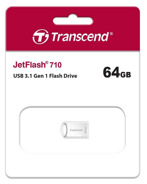 Transcend USB Stick 64GB Speicherstick JetFlash 710S silber USB 3.1 USB-Stick