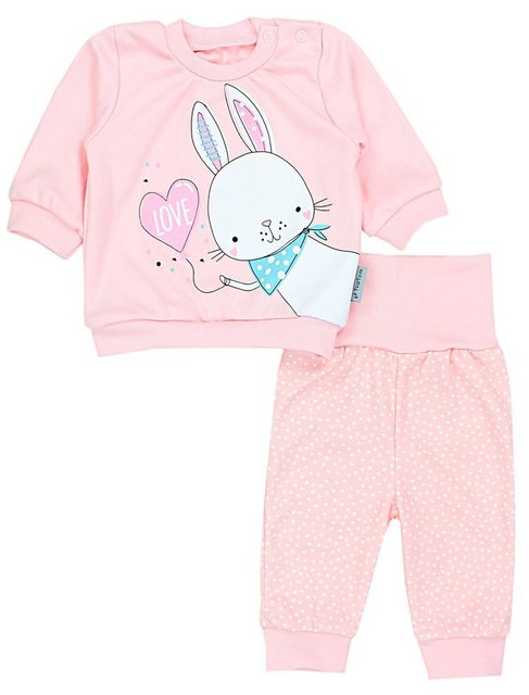 TupTam Erstausstattungspaket Baby Mädchen Langarmshirt mit Spruch Babyhose Babykleidung 2teilig