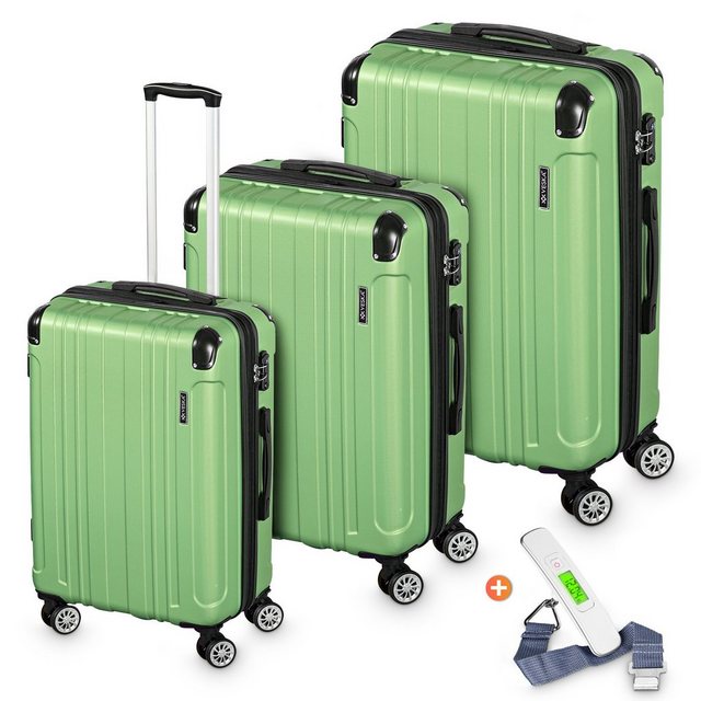 VESKA Trolleyset Hartschalenkoffer Kofferset 3 teilig mit TSA Zahlenschloss 4 Rollen, ABS-Hartschale, Reisekoffer Trolley Rollkoffer Koffer