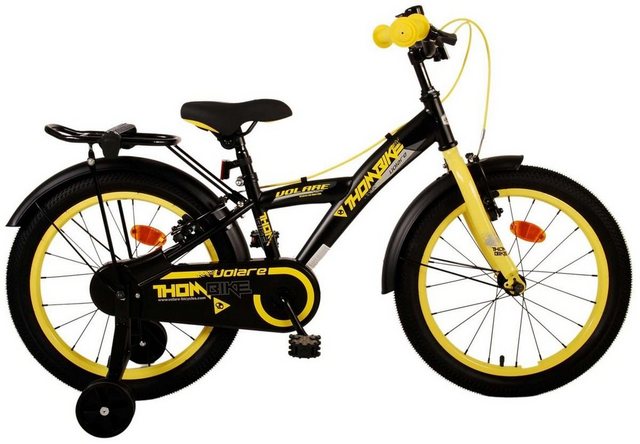 Volare Kinderfahrrad 18 ZOLL Kinder Jungen Fahrrad Kinderfahrrad Bike Rad TB Gelb 21797, Gepäckträger, Seitenständer, Stützräder