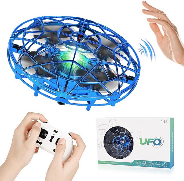 Weinsamkeit Fliegendes Spielzeug, Mini UFO Drohne Fliegender Ball Drohne (mit Fernbedienung Handgesteuerter Hover Flying Ball mit LED & 3D-Flip)