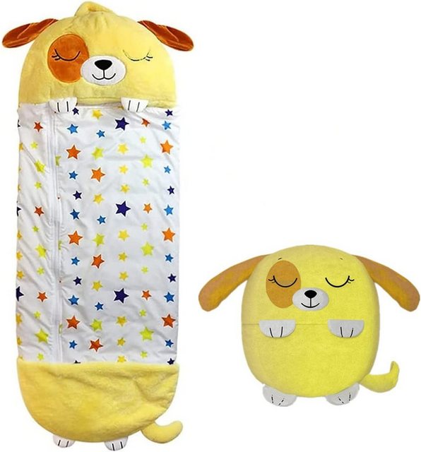 XDeer Schlafsack Kinderschlafsack,2-in-1 Cartoon Schlafsack,Flauschiger Schlafsäcke, weiche und bequeme Kissen,geeignete Geschenk für kinder