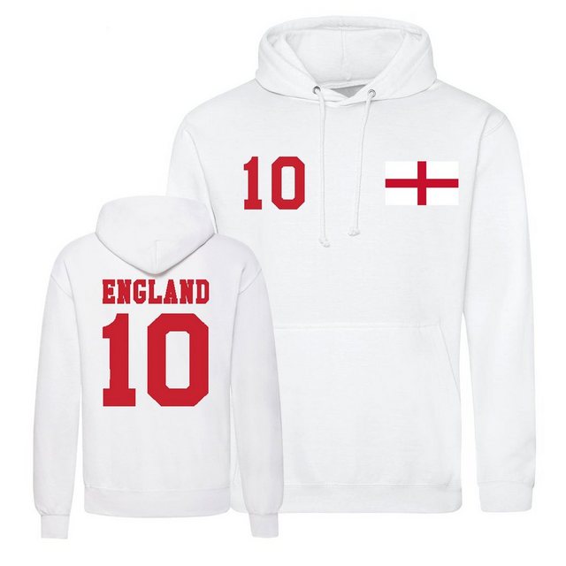 Youth Designz Kapuzenpullover England Herren Hoodie Pullover im Fußball Trikot Look mit trendigem Frontprint