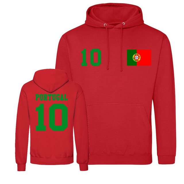 Youth Designz Kapuzenpullover Portugal Herren Hoodie Pullover im Fußball Trikot Look mit trendigem Frontprint