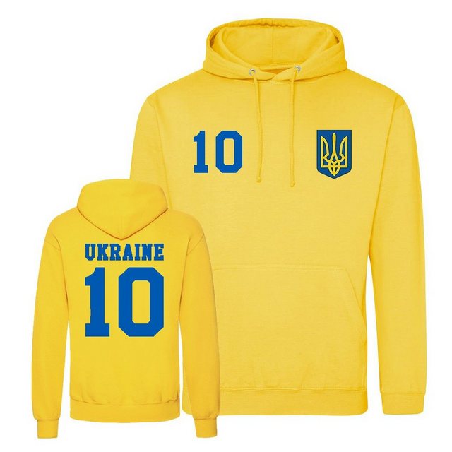 Youth Designz Kapuzenpullover Ukraine Herren Hoodie Pullover im Fußball Trikot Look mit trendigem Frontprint