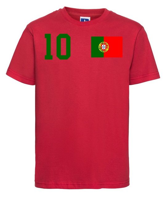 Youth Designz T-Shirt Portugal Kinder T-Shirt im Fußball Trikot Look mit trendigem Motiv