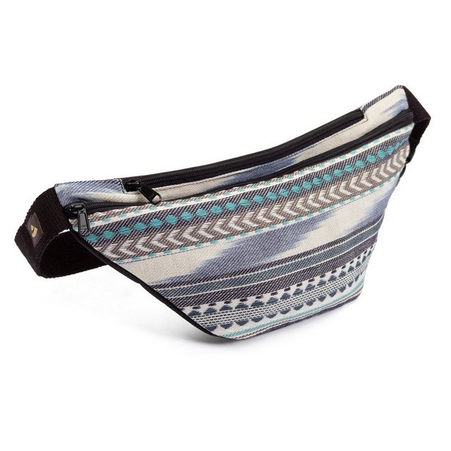 bodhi Bauchtasche Bauchtasche, ETHNO Collection, Ikat-Webstoff, schwarz-weiß-blau