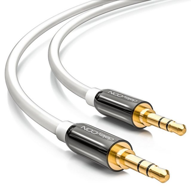 deleyCON deleyCON 0,5m Klinkenkabel 3,5mm AUX Kabel Stereo Audio Kabel 2x Audio-Kabel