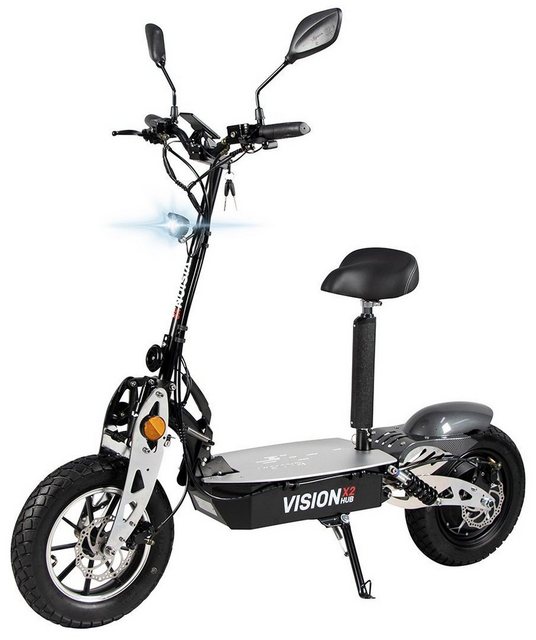 eFlux E-Scooter Vision X2 Elektro Roller mit Straßenzulassung klappbar, 1500,00 W, 45 km/h, (1 tlg), Scooter - bis 50 km Reichweite - Lithium-Ionen Akku - Sitz