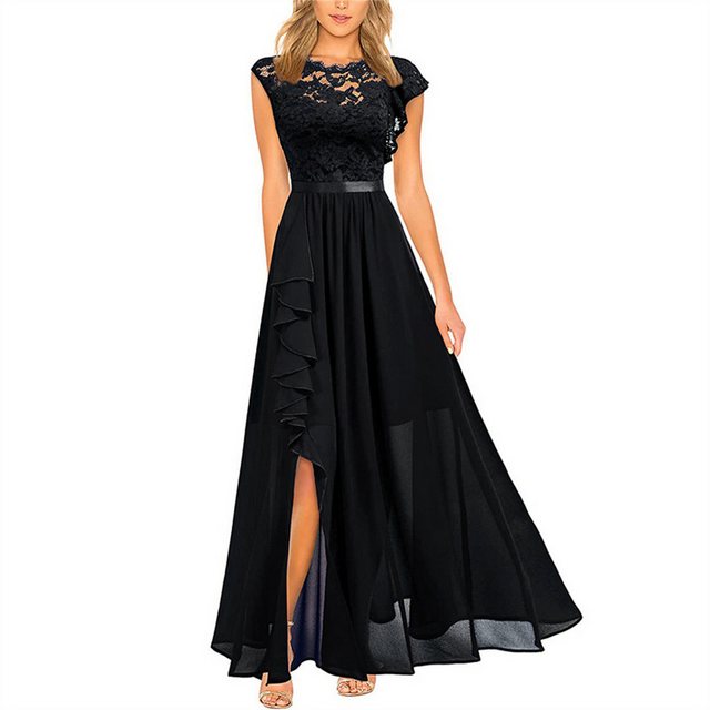 AFAZ New Trading UG Abendkleid Abendkleid Damen Cocktailkleid Elegant Hochzeit Off Shoulder Kleid (Langer Spitzenrock mit hoher Taille Ballkleid) Damen ärmelloses elegantes langes Kleid elegantes Kleid Abendkleid