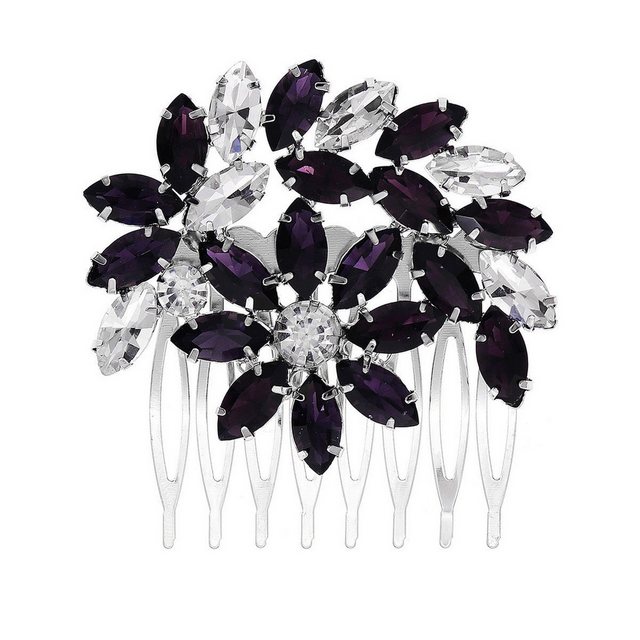 AUKUU Diadem Brautschmuck Brautschmuck Marquise Strass Haarkamm Damenmode, Hochsteckfrisur Haarschmuck Hochzeit Retro Strass Blumenkamm