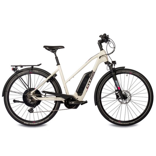 Airtracks E-Bike 28 Zoll Damen E-Bike Trekking Fahrrad V-Tron BOSCH ACTIVE PLUS LINE Ge, 10 Gang, Kettenschaltung, Mittelmotor, 500 Wh Akku, 10 Gang SHIMANO DEORE 50cm - Mod. 2024