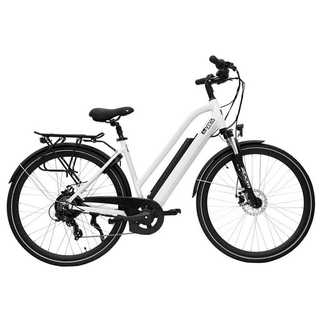 AsVIVA E-Bike CityBike 28" B15_FBA AsVIVA Elektrofahrrad Pedelec weiß, 7 Gang Shimano Shimano Tourney / SIS RevoShift Schaltwerk, Kettenschaltung, Heckmotor, 504 Wh Akku