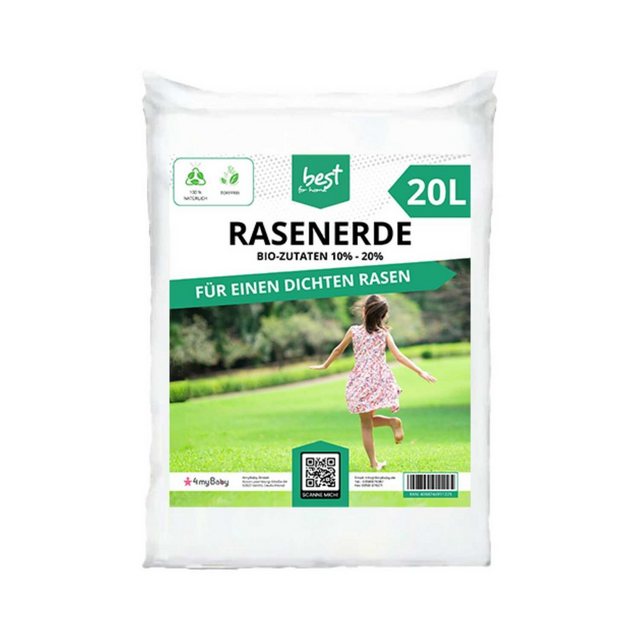 Best for Home Bio-Erde Gartenerde für Zimmer- und Balkonpflanzen, Gemüse, Obst und Kräuter. Rasenerde mit Bio-Zutaten: 10% - 20%, Bio und torffrei, ideal für Blumenbeete und Kübel