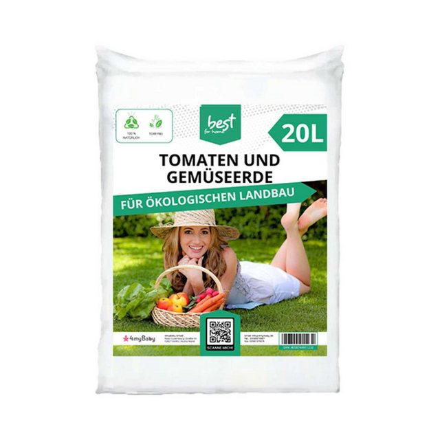 Best for Home Bio-Erde Gartenerde für Zimmer- und Balkonpflanzen, Gemüse, Obst und Kräuter. Tomaten und Gemüseerde, Bio und torffrei, ideal für Blumenbeete und Kübel