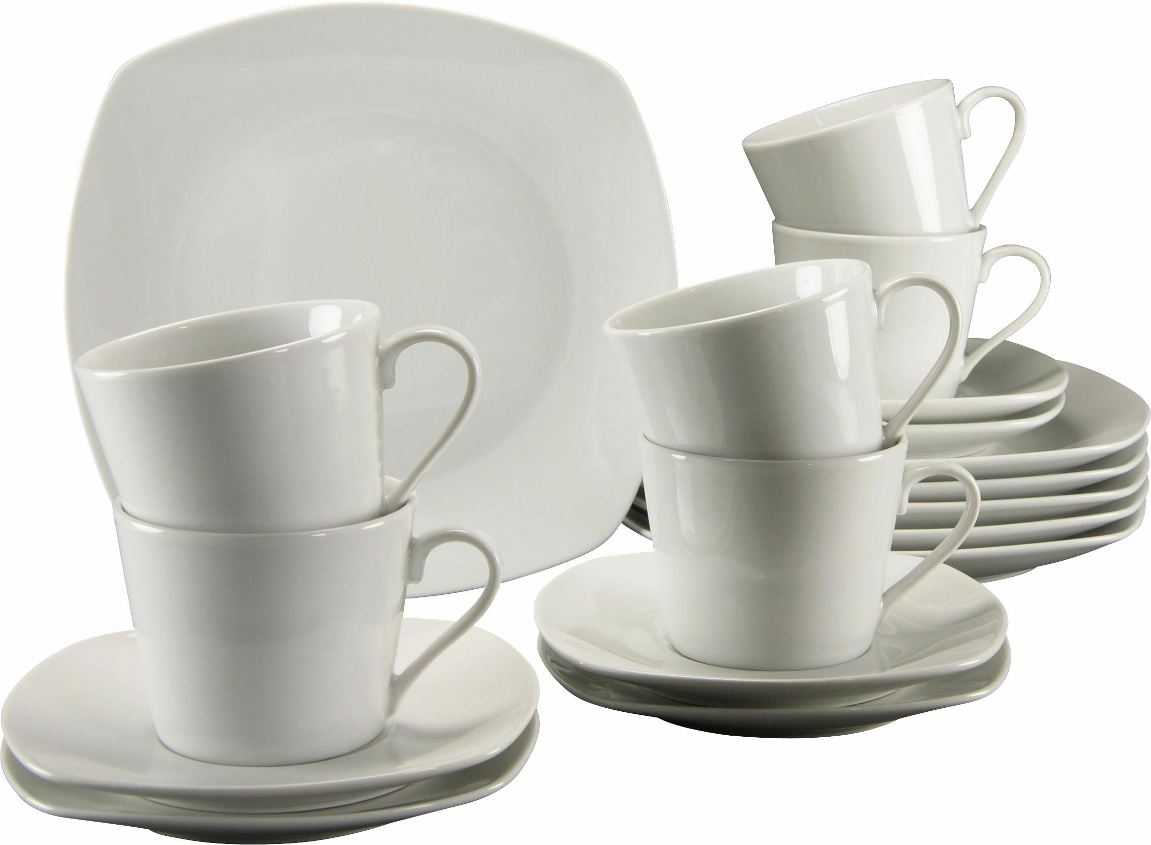 CreaTable Kaffeeservice "Geschirr-Set Amelie", (Set, 18 tlg., Kaffeegeschirr für 6 Personen)