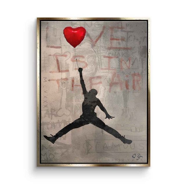 DOTCOMCANVAS® Leinwandbild Jordan Love, Leinwandbild Michael Jordan NBA Basketball Banksy Love is in the air