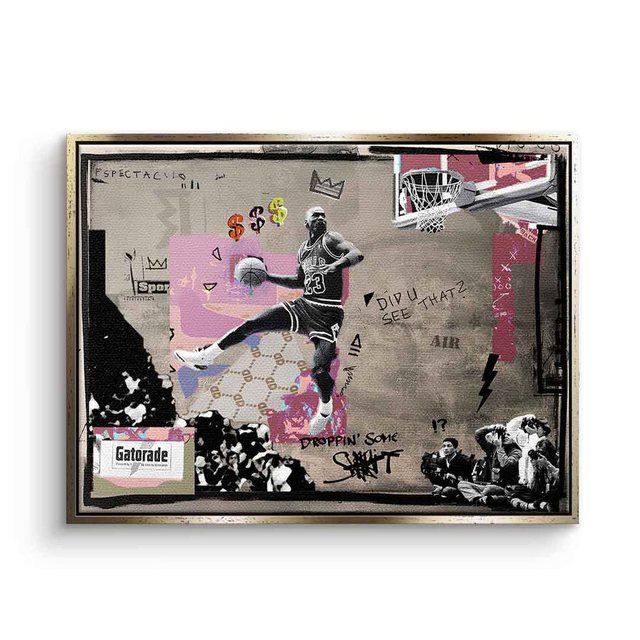 DOTCOMCANVAS® Leinwandbild Michael Jordan Air, Leinwand Bild Michael Jordan Air NBA Basketball Chicago Bulls