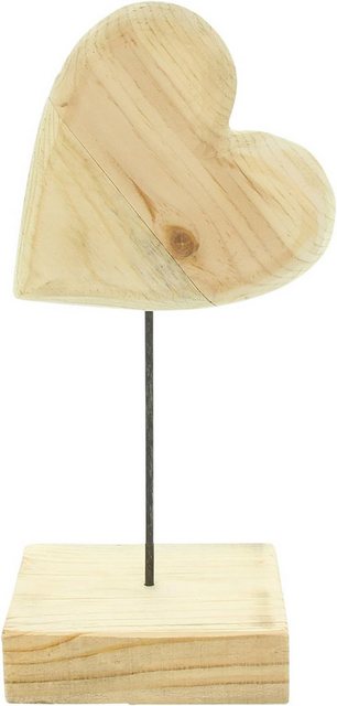 Dekoleidenschaft Dekofigur Herz "Wood" aus Holz, 31 cm hoch, rustikale Tischdeko, Hochzeitsdeko, Herzdeko, Dekoherz, Holzherz, Holzdeko, Geschenkidee in Herzform