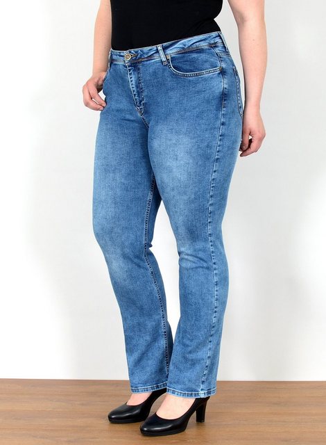 ESRA Straight-Jeans FG7 Straight Fit Jeans Damen High Waist, Damen Jeans-Hose bis Übergröße - Große Größe - Plus Size - 7XL, Damen High Waist Jeans Stretch mit hoher Leibhöhe und geradem Bein, Damen Gerade Schnitt Jeans Stretch Hose Hoch Bund, High Rise Jeans Damen Regular Hose Straight Leg Damen Stretchjeans, Jeans Damen Jeans Hose Damen Hose, High Waist Jeans Damen High Waist Hose, Damen Jeans Stretch Hose Damen, Damen Jeans Straight Damen Jeans, Hose Straight Leg Jeans Straight Fit Hose