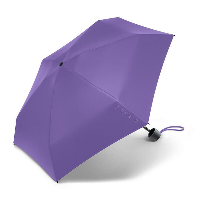 Esprit Taschenregenschirm kleiner kompakter Regenschirm Petito deep lavender