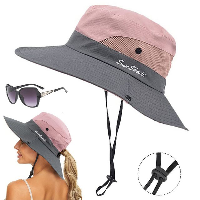 GOOLOO Sonnenhut Damen Sonnenhut mit Hutband (Passt den meisten Frauen Casual Style Sonnenhut, 1-St., Anglerhut Wanderhut, 1-St) atmungsaktivem, schnell trocknendem Polyester gefertigt