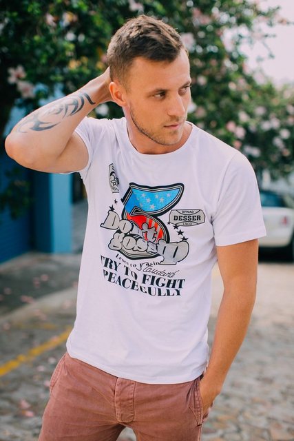 GUGGEN Mountain T-Shirt T-Shirt modisches Herren Shirt Herrenmode in Perfektion Hoher Baumwollanteil - Entdecke Stil und Komfort