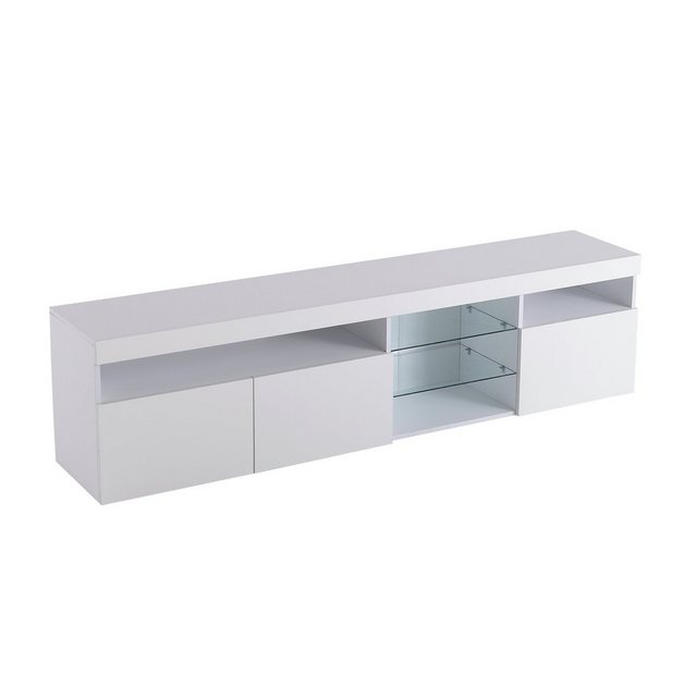 Gotagee TV-Schrank LED TV-Schrank helles Panel 180cm Schließfach Fernsehtisch TV-Bank