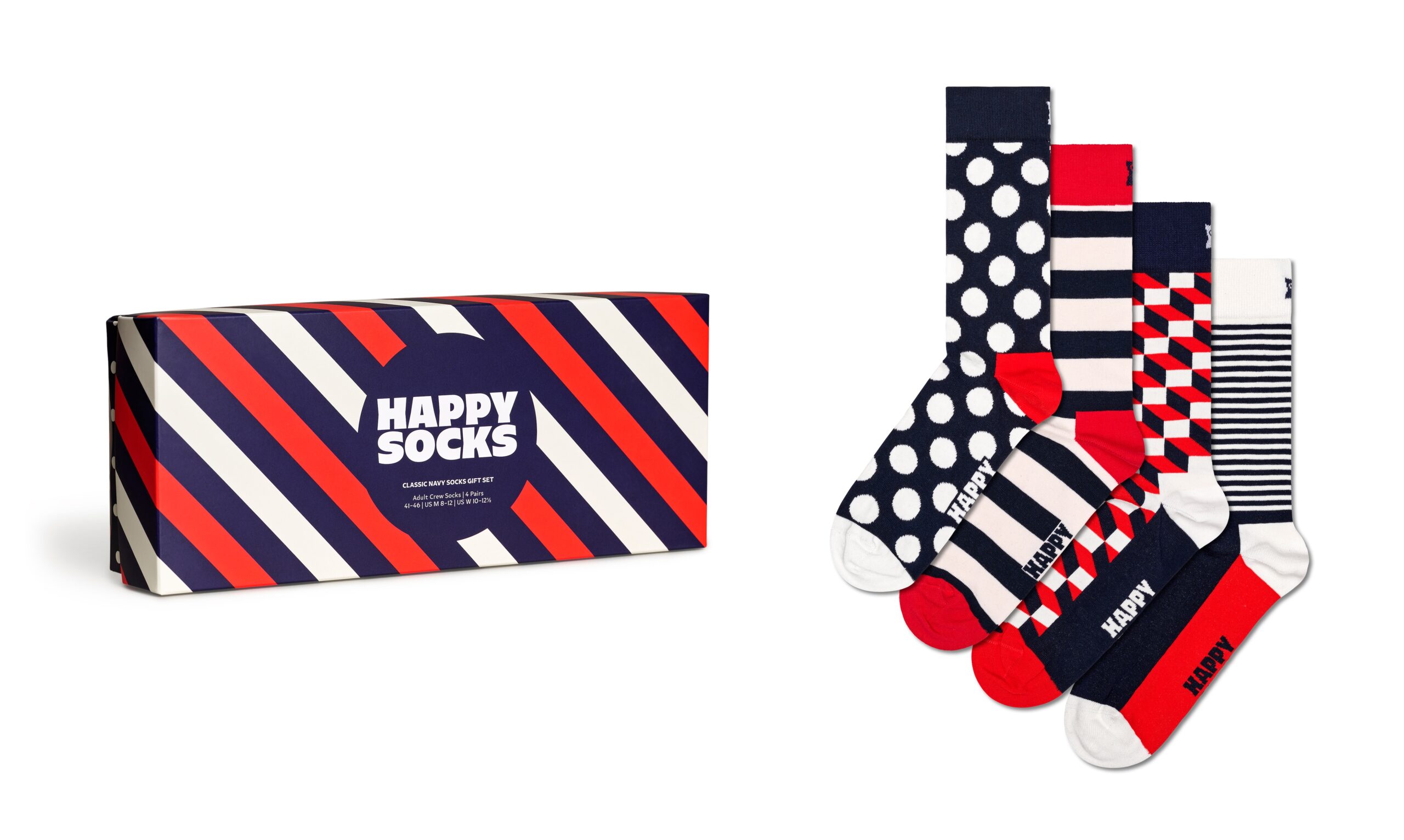 Happy Socks Socken "4-Pack Classic Navy Socks Gift Set", (Packung, 4 Paar)