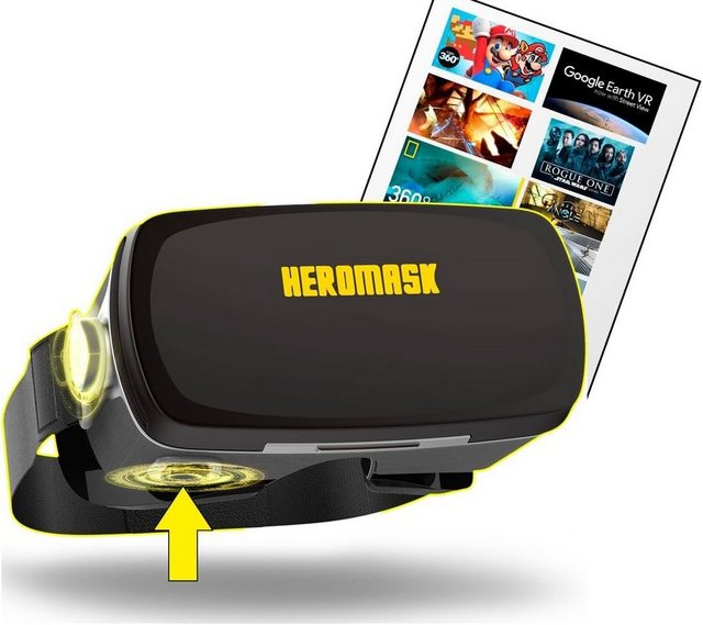 Heromask Professionelle kostenloser Spiele-Leitfaden Virtual-Reality-Brille (mit Stoffoberfläche. Kompatibel mit Android und iPhone -3D-Brille)