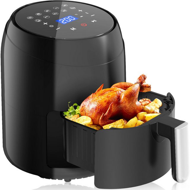 JOEAIS Heißluftfritteuse Air Fryer XXL Ohne Öl 10 Programm Heizluft Fritteuse LED Touchscreen, 1200,00 W, 10 Kochprogramme Einstellbare Zeit/Temperaturregelung Luftbraten