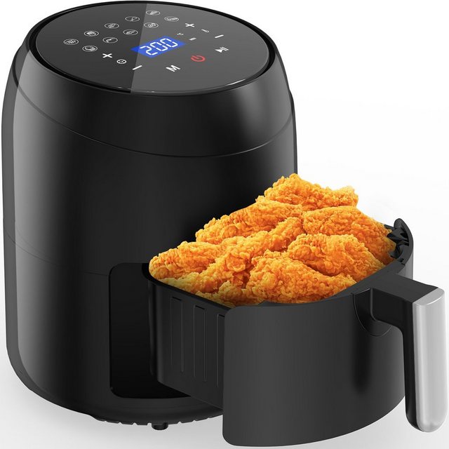 JOEAIS Heißluftfritteuse Ohne Öl Air Fryer 10 Programm Heizluft Fritteuse LED-Touchscreen 200°C, 1200,00 W, Airfryer Einstellbare Zeit/Temperaturregelung für Luftbraten, Braten