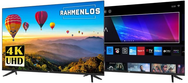 JTC S43U44301FLVM LED-Fernseher (109,00 cm/43 Zoll, 4K Ultra HD, Smart-TV, VIDAA O/S, LAN/WLAN, DLNA, Miracast WiFi Display, BLUETOOTH, rahmenlos)